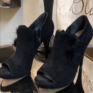 Via Spiga Peep Toe Side Zip Booties